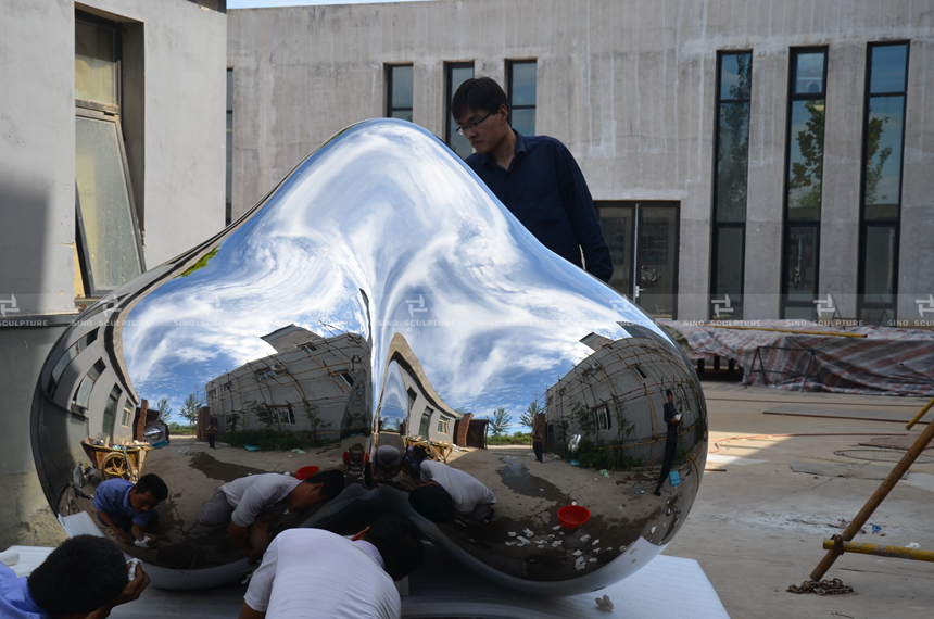 mirror polishing stainless steel sculptures artwork