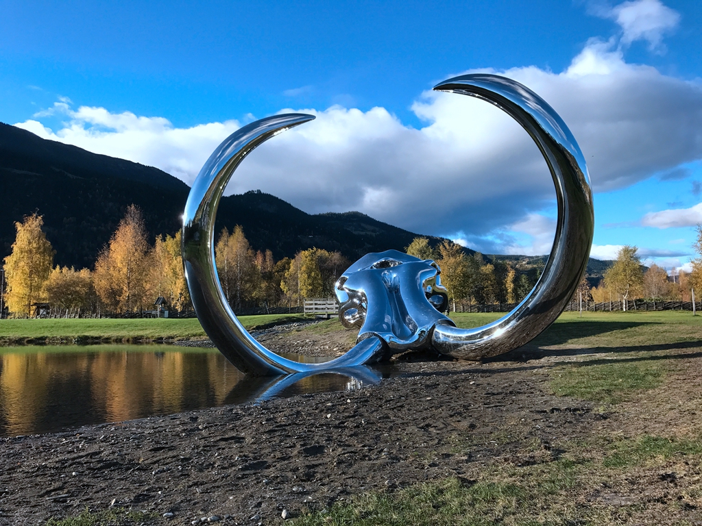 Stainless Steel Mammoth skull Sculpture in Norway