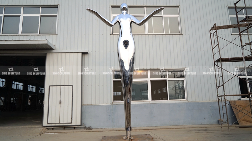 Completed production of the mirro steel sculpture Harmony in Sino�s factory