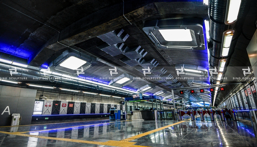 Nano-Spraying-Colored-Stainless-Steel-Sculpture-West-Ring-Road-Station